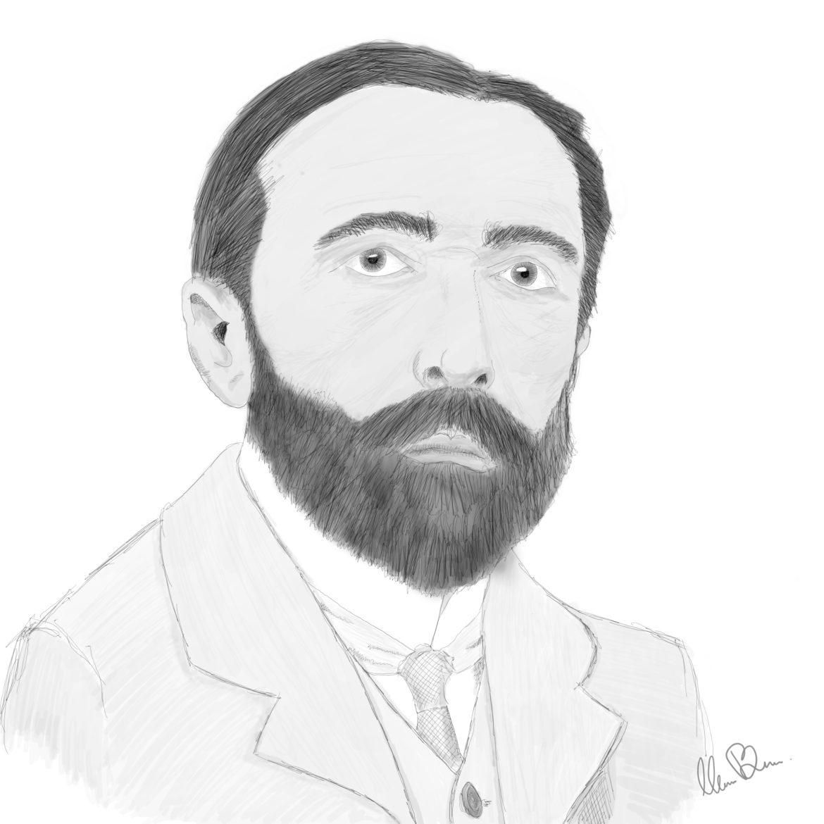 Joseph Conrad by Mark Barner drawing illustration